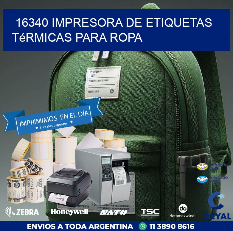 16340 impresora de etiquetas térmicas para ropa