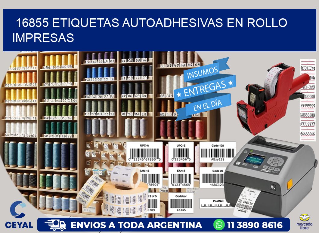 16855 Etiquetas autoadhesivas en rollo impresas