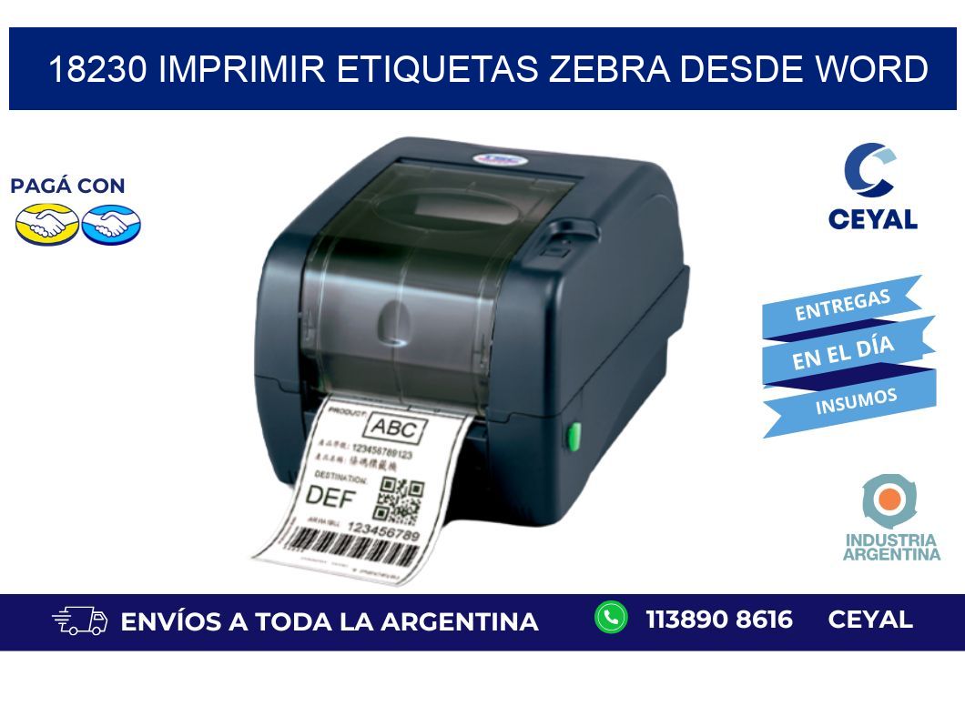 18230 imprimir etiquetas zebra desde word
