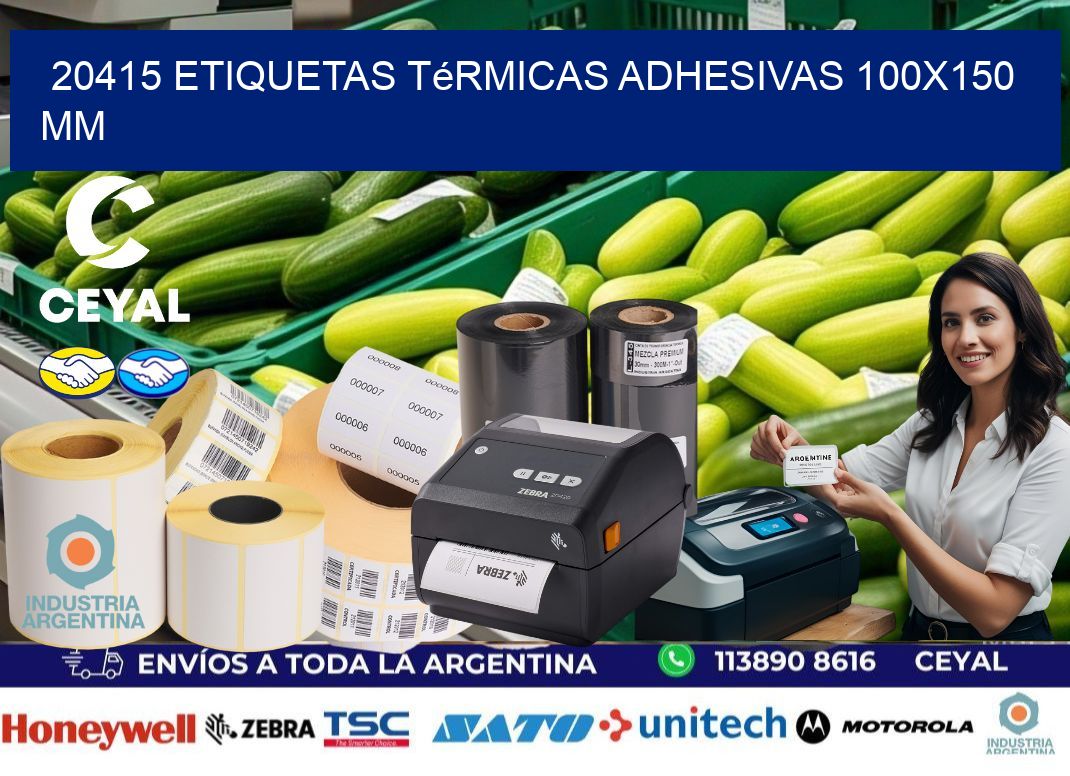 20415 etiquetas térmicas adhesivas 100x150 mm