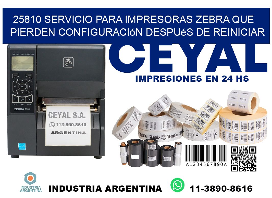 25810 servicio para impresoras zebra que pierden configuración después de reiniciar