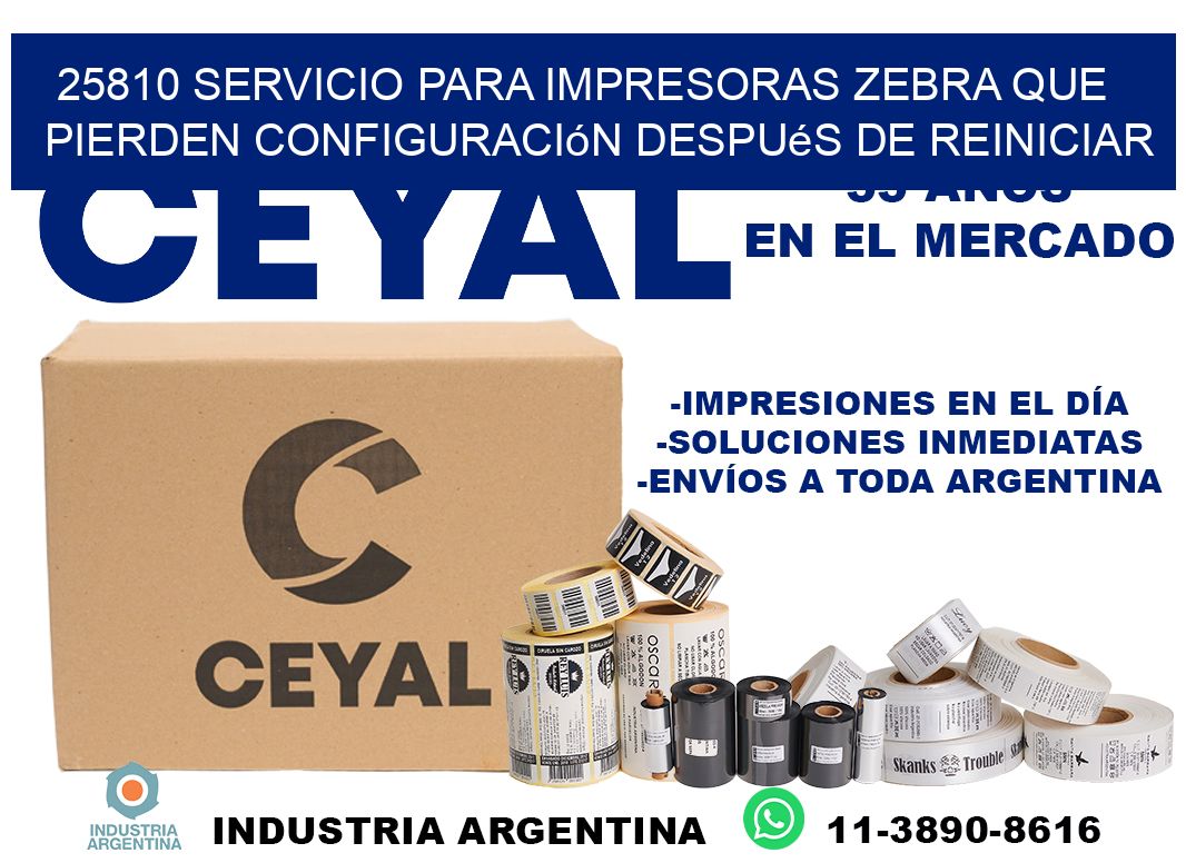 25810 servicio para impresoras zebra que pierden configuración después de reiniciar