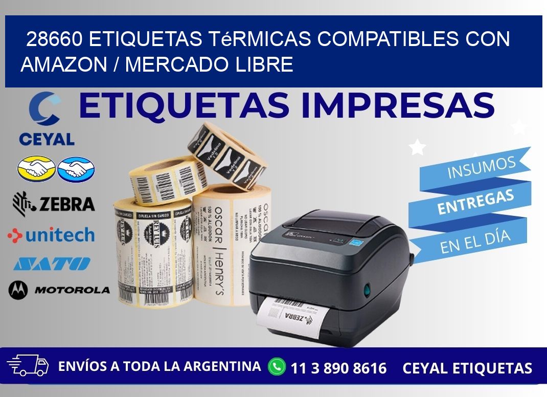 28660 etiquetas térmicas compatibles con Amazon / Mercado Libre