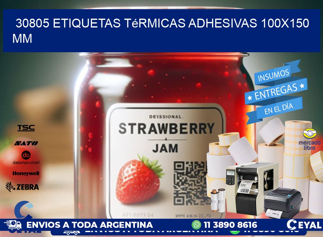 30805 etiquetas térmicas adhesivas 100x150 mm