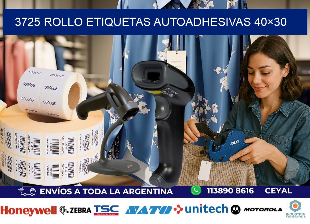 3725 Rollo Etiquetas autoadhesivas 40×30