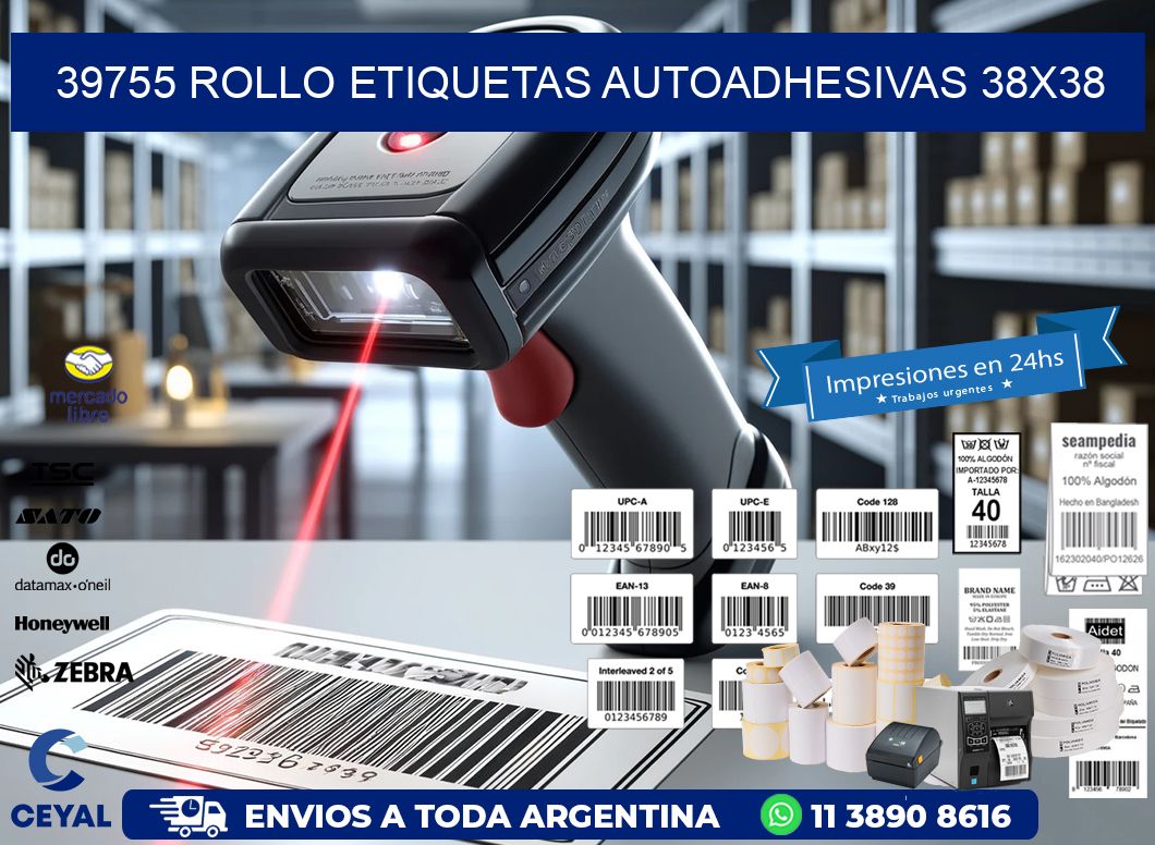 39755 Rollo Etiquetas autoadhesivas 38×38