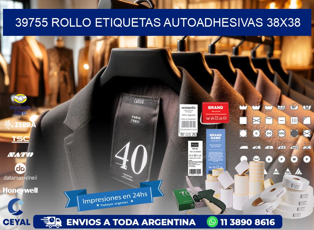 39755 Rollo Etiquetas autoadhesivas 38x38