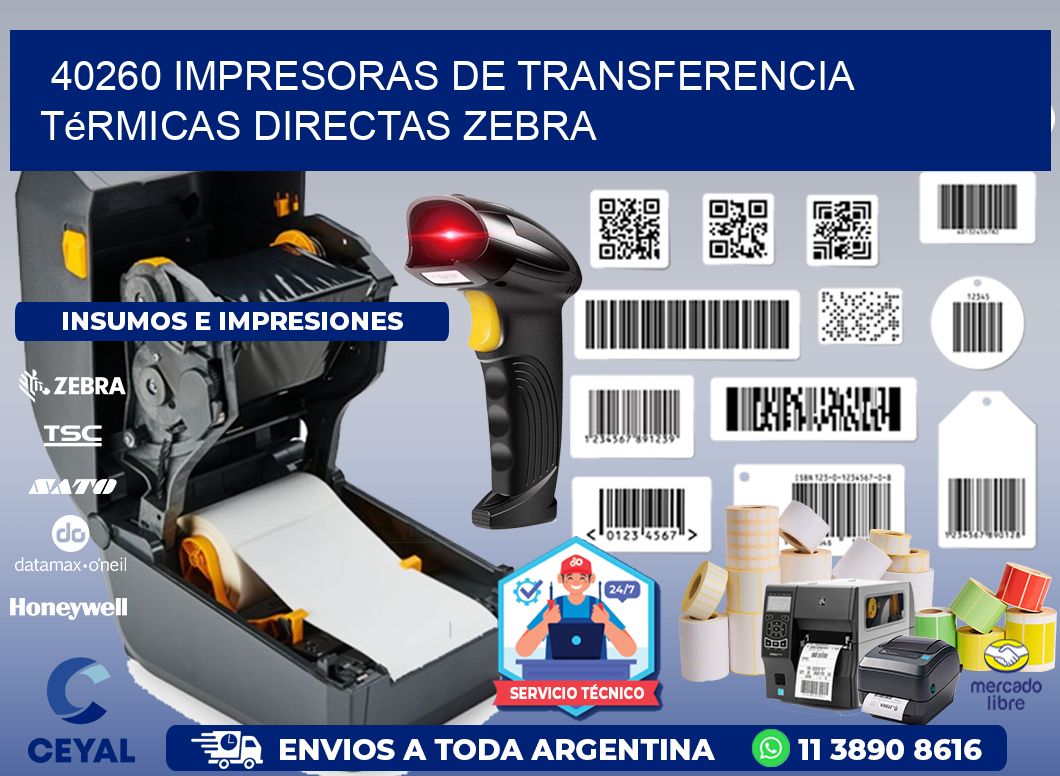 40260 impresoras de Transferencia térmicas directas zebra