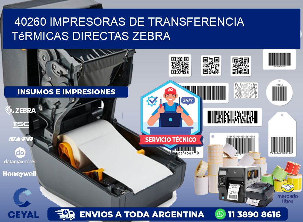 40260 impresoras de Transferencia térmicas directas zebra