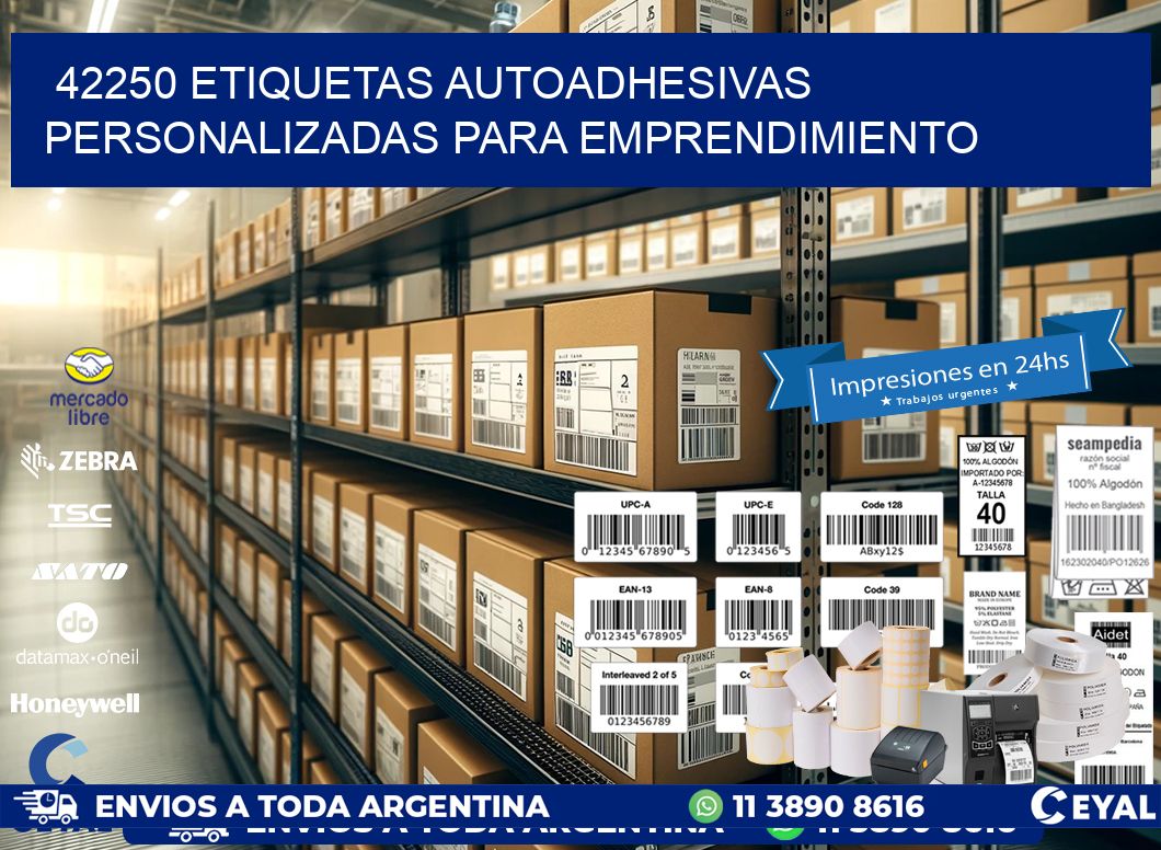 42250 etiquetas autoadhesivas personalizadas para emprendimiento
