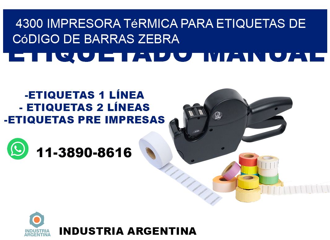4300 impresora térmica para etiquetas de código de barras Zebra
