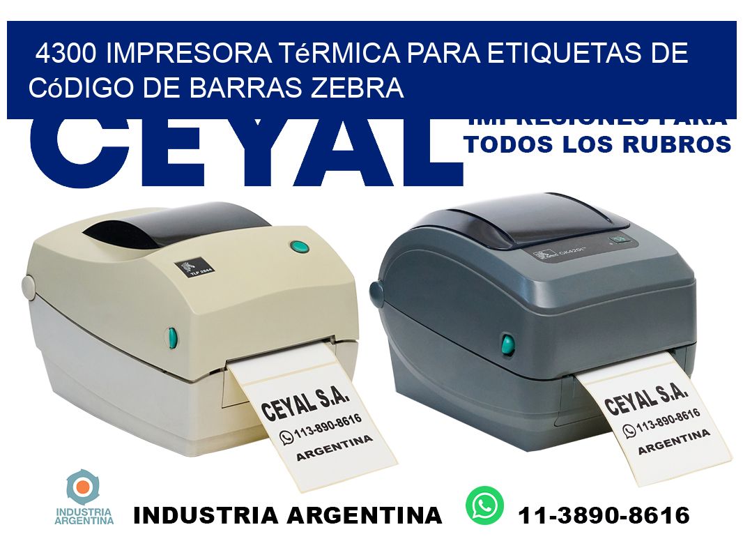 4300 impresora térmica para etiquetas de código de barras Zebra