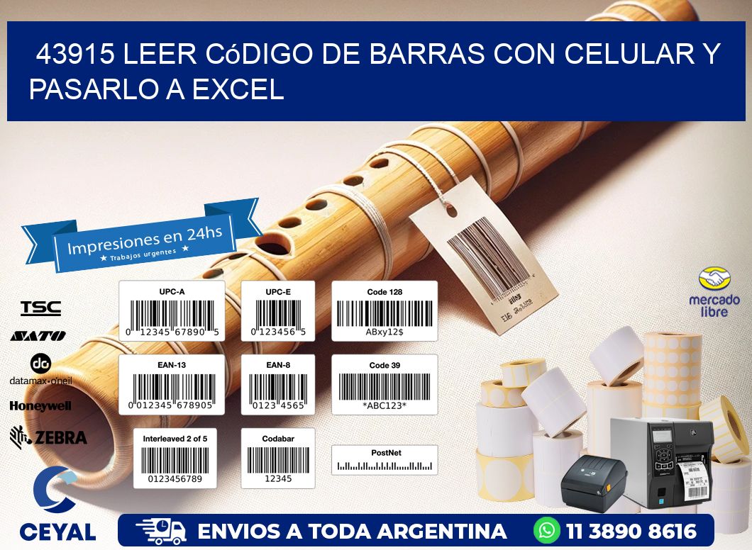 43915 Leer código de barras con celular y pasarlo a Excel