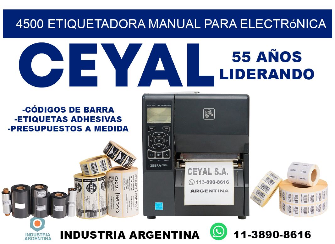 4500 etiquetadora manual para electrónica