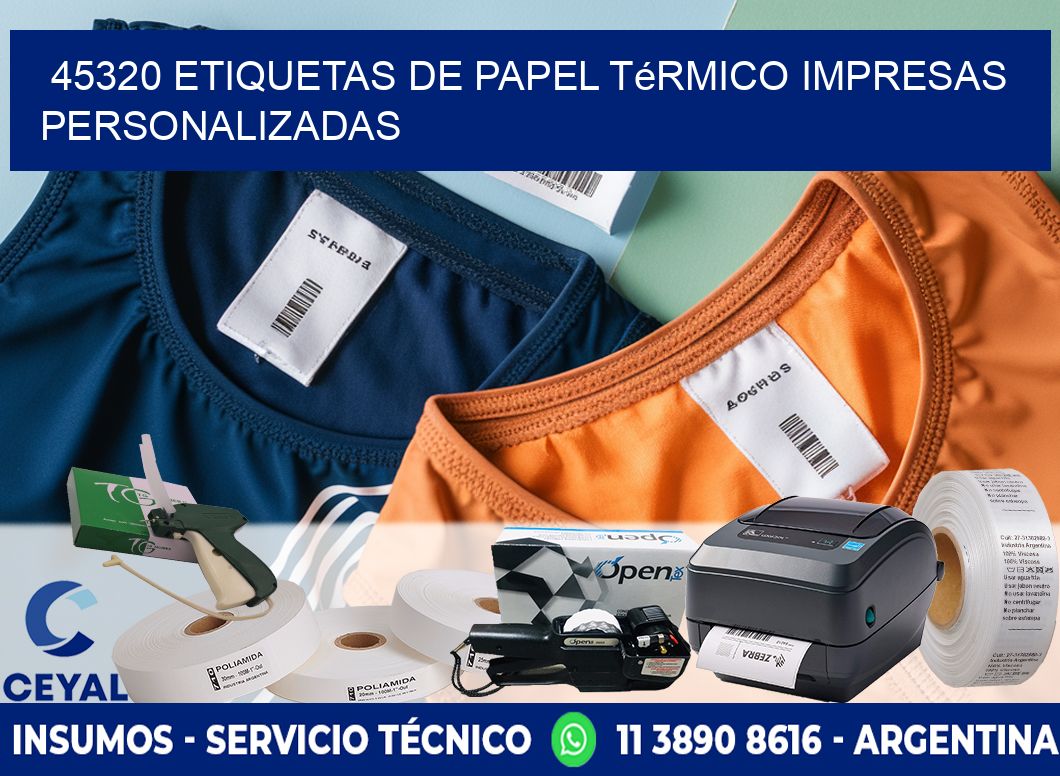 45320 Etiquetas de papel térmico impresas personalizadas