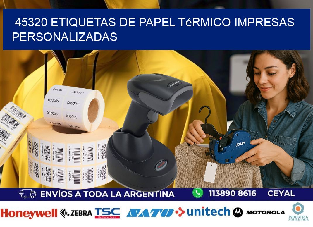 45320 Etiquetas de papel térmico impresas personalizadas