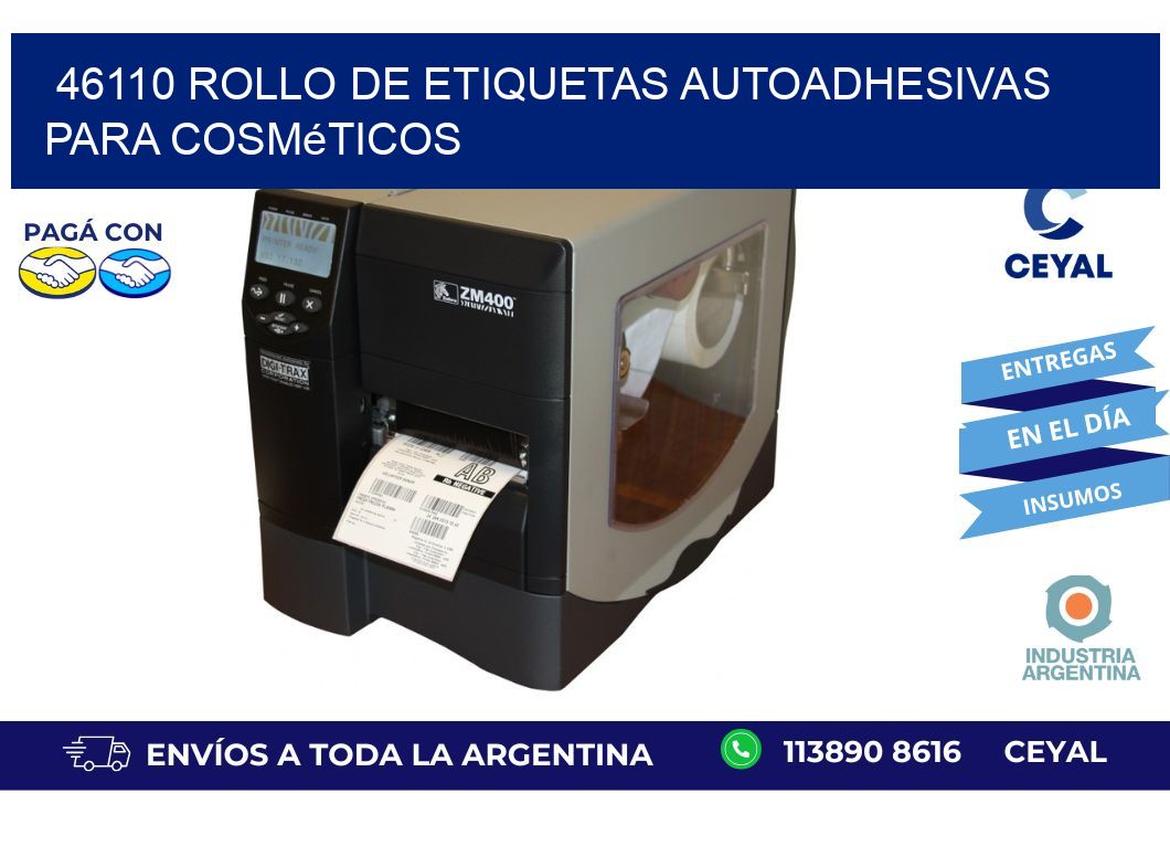 46110 rollo de etiquetas autoadhesivas para cosméticos