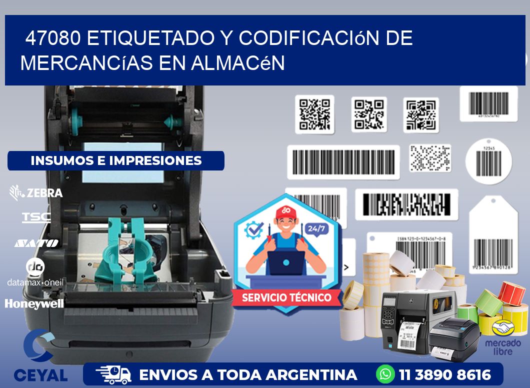 47080 Etiquetado y codificación de mercancías en almacén