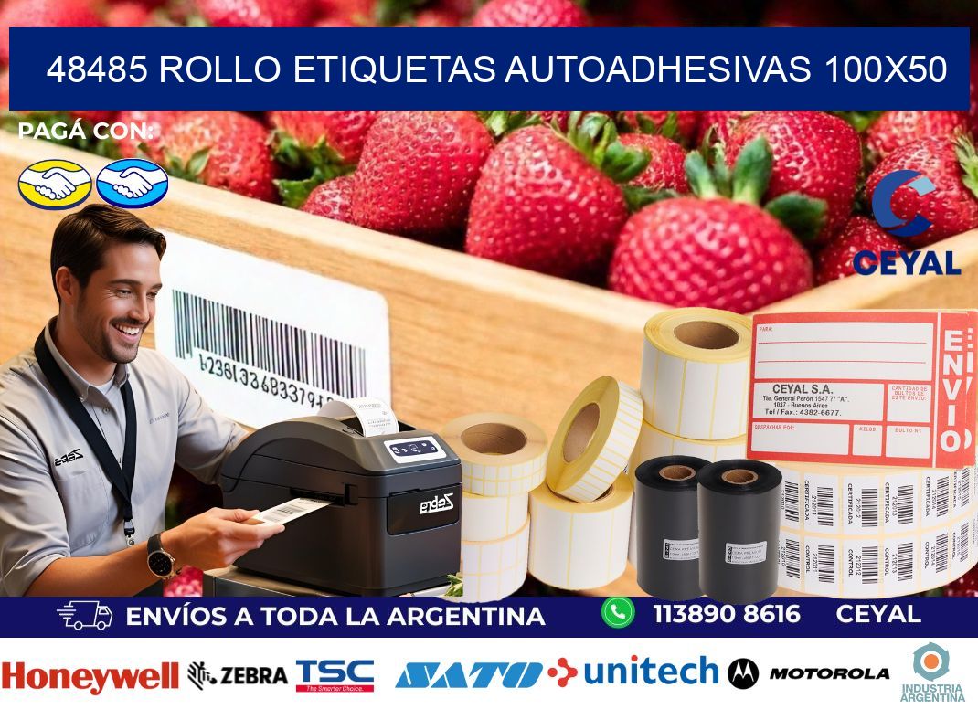 48485 Rollo Etiquetas autoadhesivas 100x50