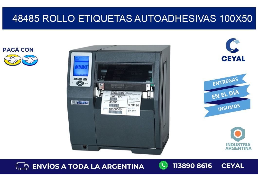 48485 Rollo Etiquetas autoadhesivas 100x50