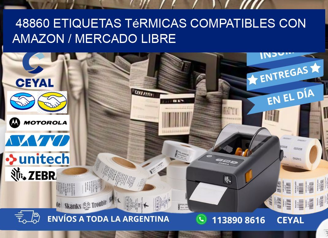 48860 etiquetas térmicas compatibles con Amazon / Mercado Libre