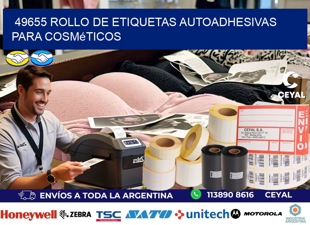 49655 rollo de etiquetas autoadhesivas para cosméticos
