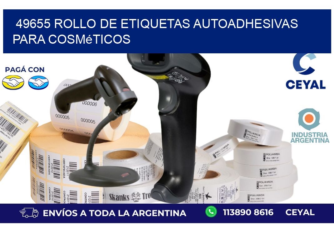 49655 rollo de etiquetas autoadhesivas para cosméticos