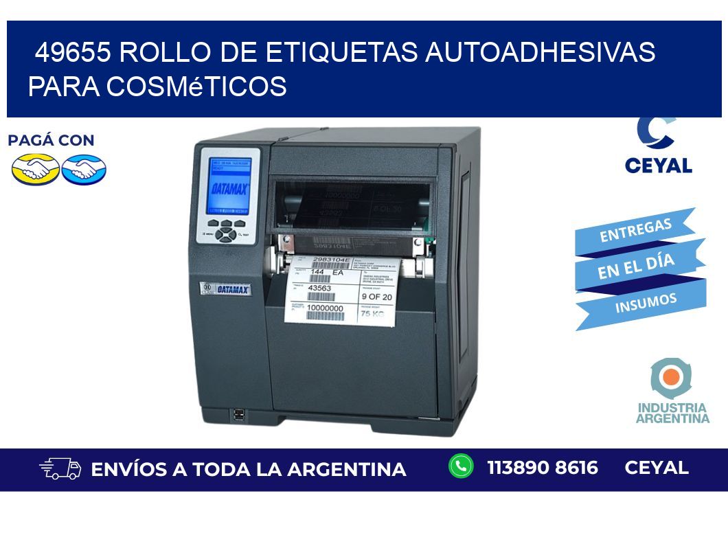 49655 rollo de etiquetas autoadhesivas para cosméticos