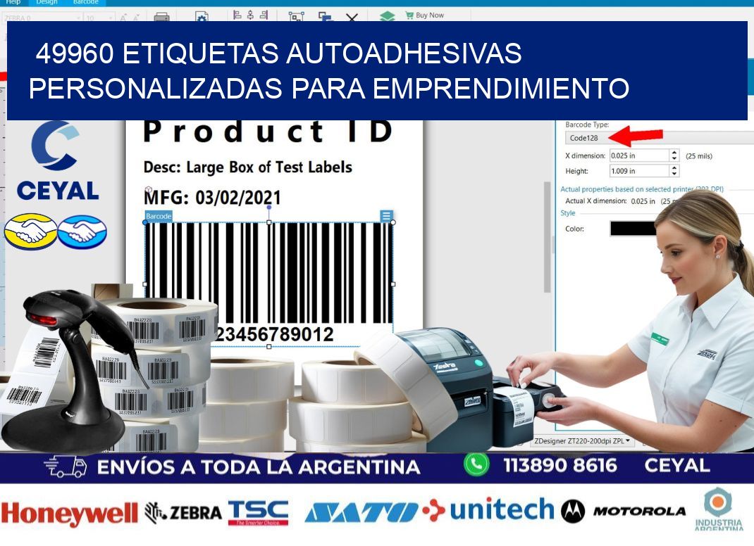 49960 etiquetas autoadhesivas personalizadas para emprendimiento