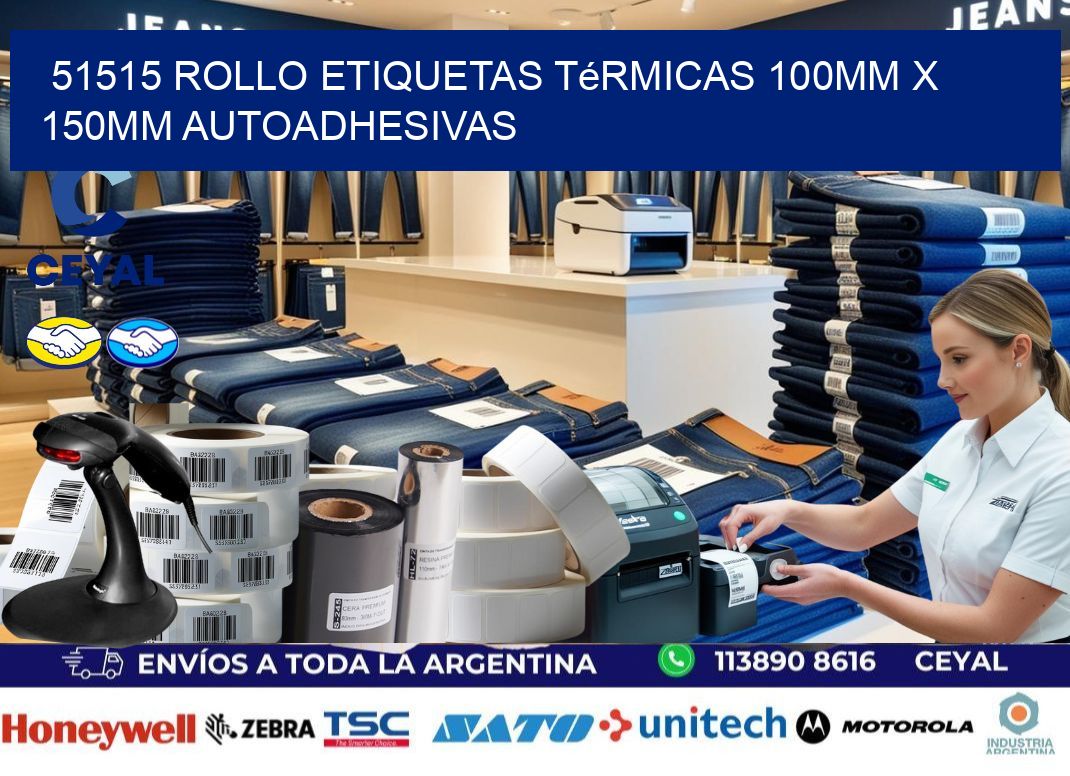 51515 Rollo Etiquetas Térmicas 100mm X 150mm Autoadhesivas