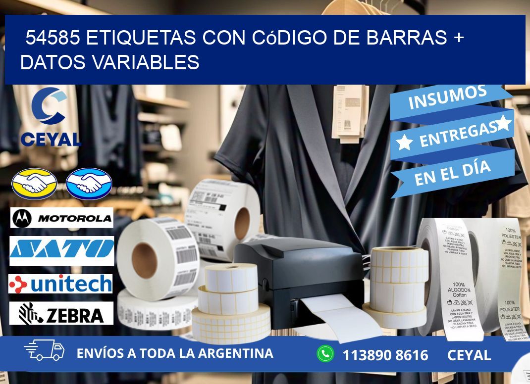 54585 etiquetas con código de barras + datos variables