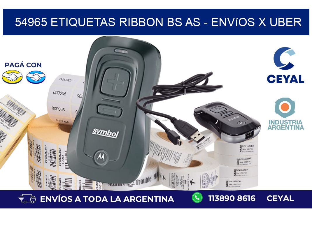 54965 etiquetas ribbon bs as - envíos x uber