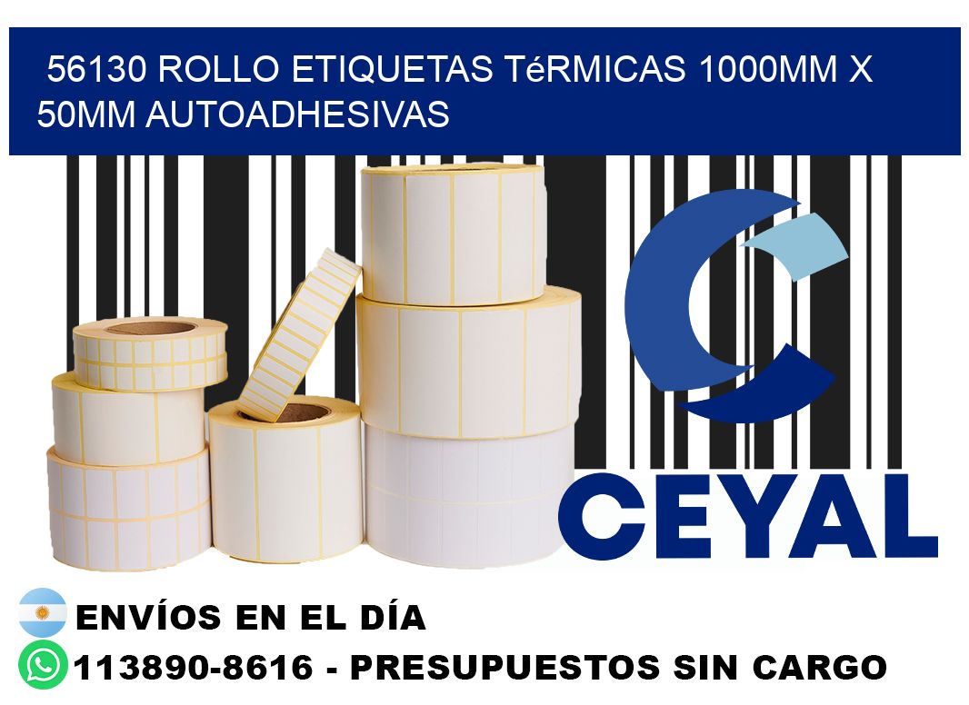 56130 Rollo Etiquetas Térmicas 1000mm X 50mm Autoadhesivas