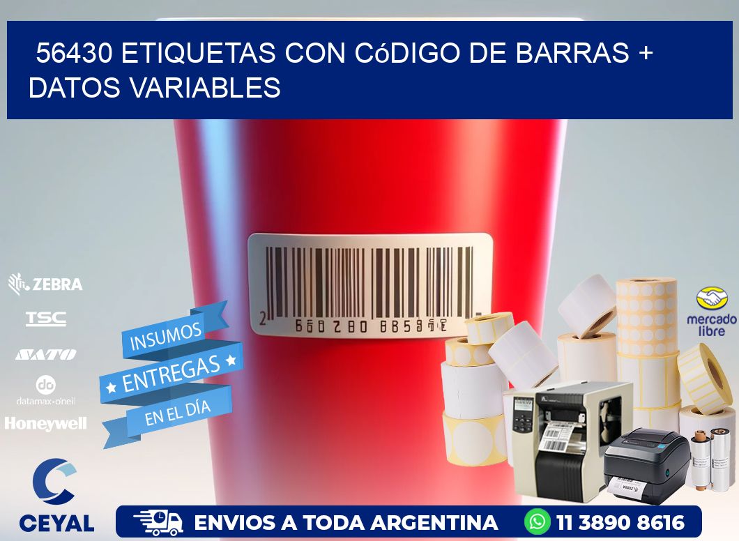 56430 etiquetas con código de barras + datos variables