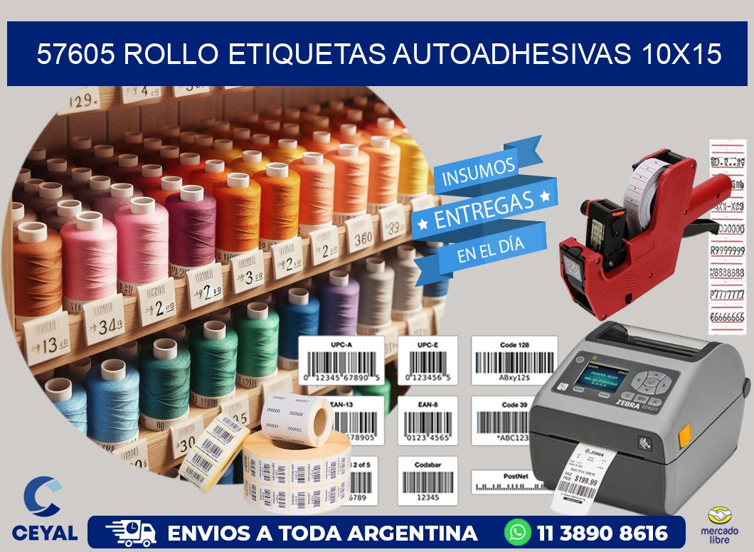 57605 Rollo Etiquetas autoadhesivas 10×15