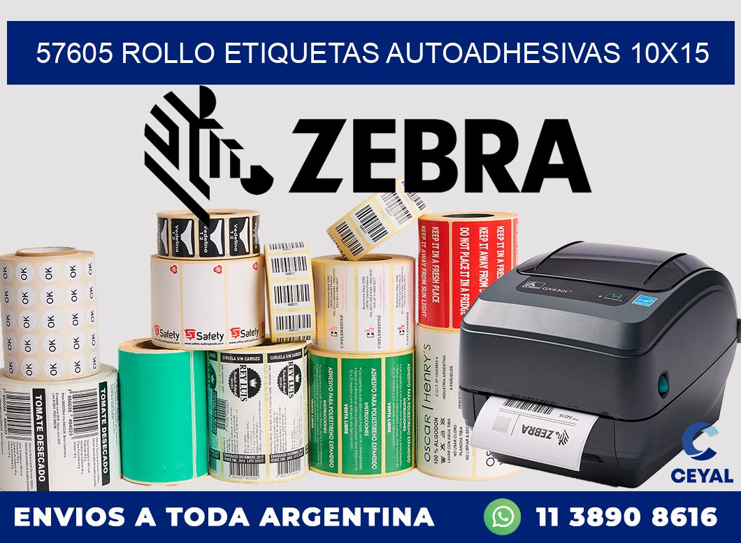 57605 Rollo Etiquetas autoadhesivas 10x15