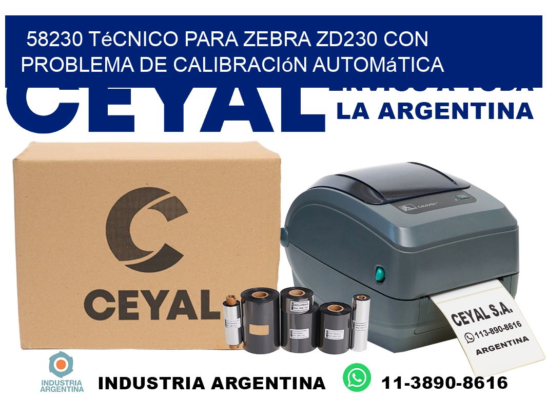 58230 técnico para zebra zd230 con problema de calibración automática