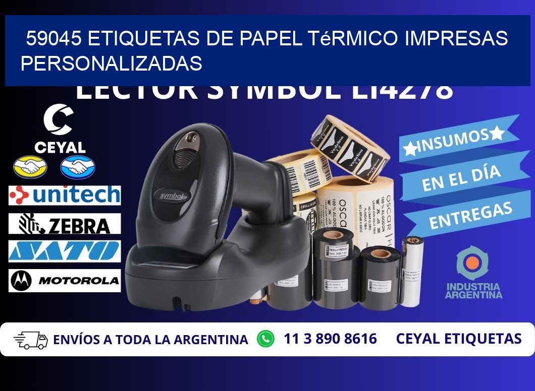 59045 Etiquetas de papel térmico impresas personalizadas