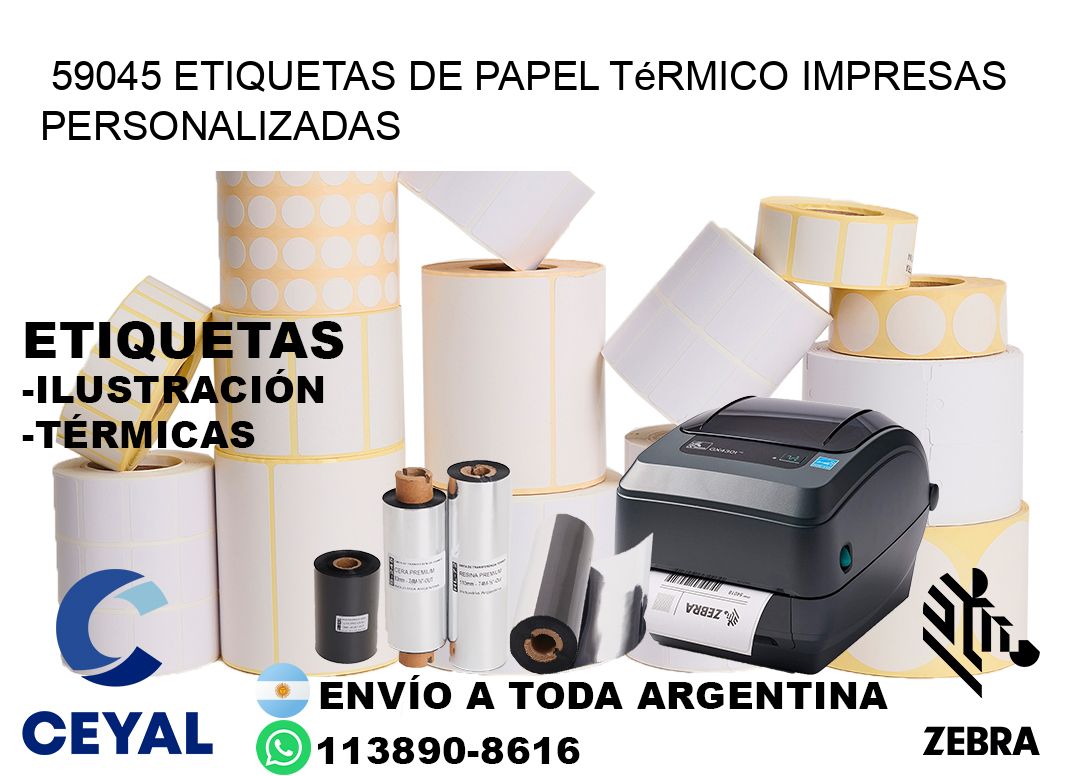 59045 Etiquetas de papel térmico impresas personalizadas