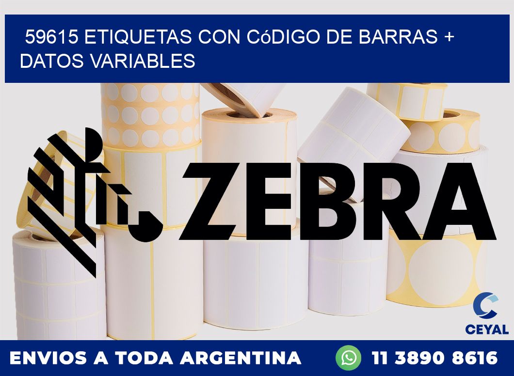 59615 etiquetas con código de barras + datos variables