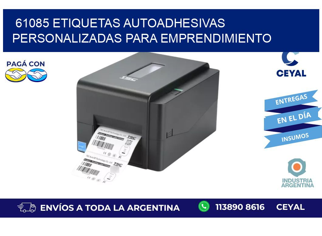 61085 etiquetas autoadhesivas personalizadas para emprendimiento