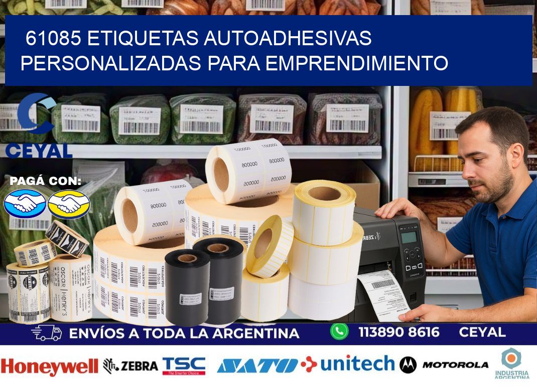 61085 etiquetas autoadhesivas personalizadas para emprendimiento