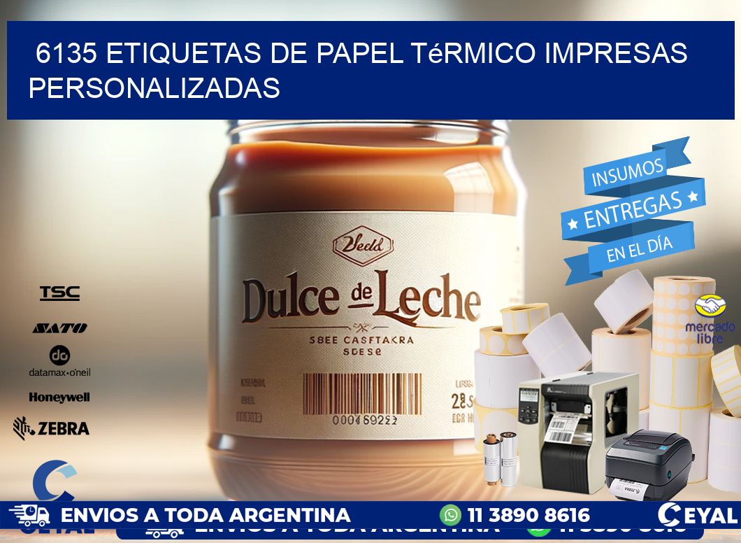 6135 Etiquetas de papel térmico impresas personalizadas