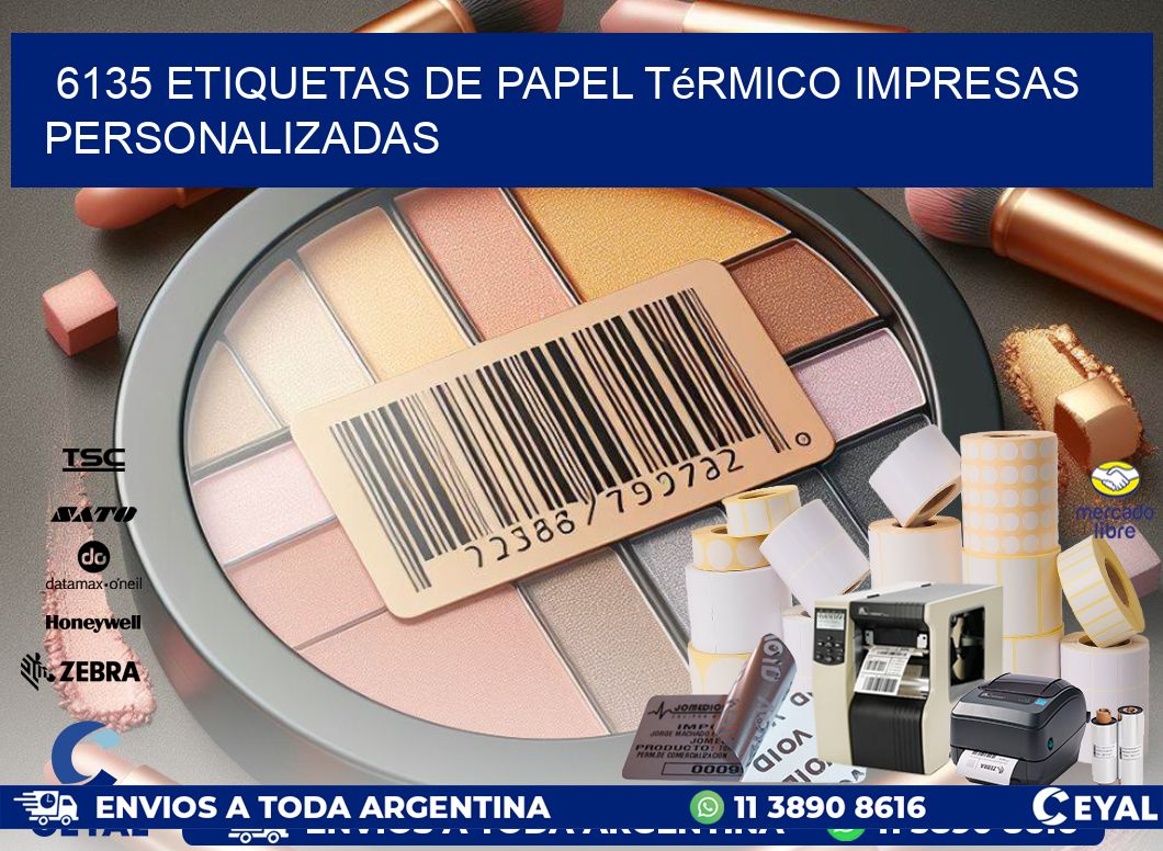 6135 Etiquetas de papel térmico impresas personalizadas