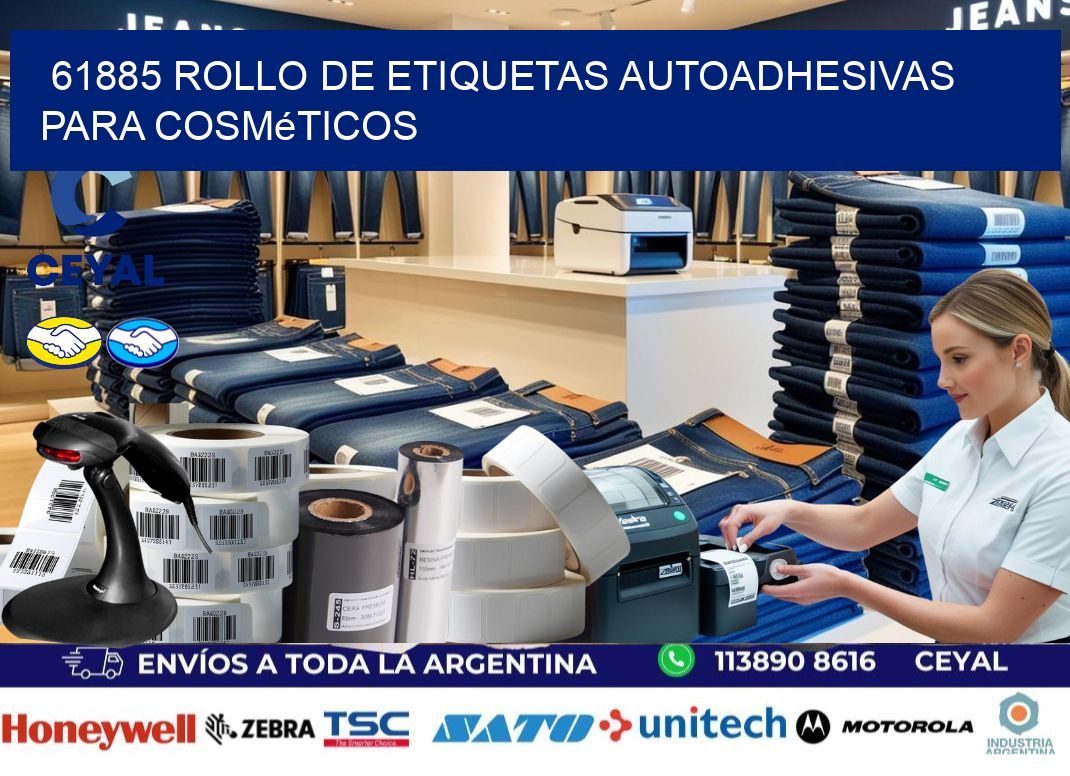 61885 rollo de etiquetas autoadhesivas para cosméticos