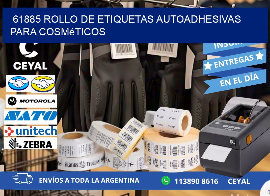 61885 rollo de etiquetas autoadhesivas para cosméticos