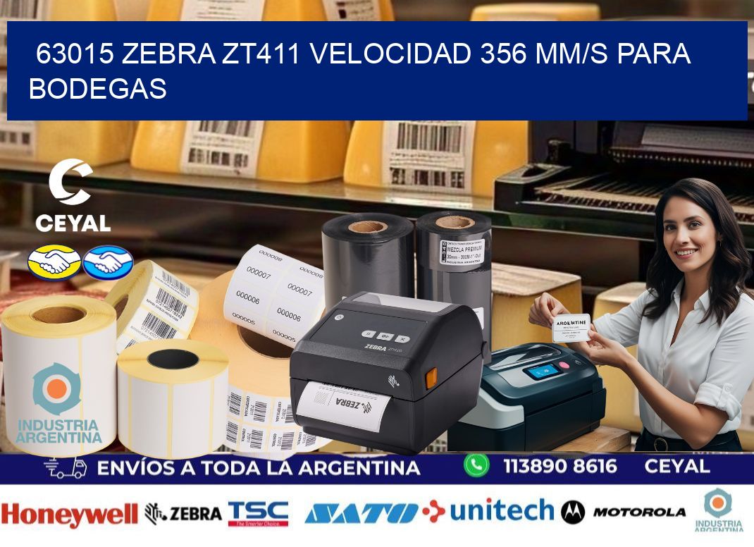 63015 Zebra ZT411 velocidad 356 mm/s para bodegas