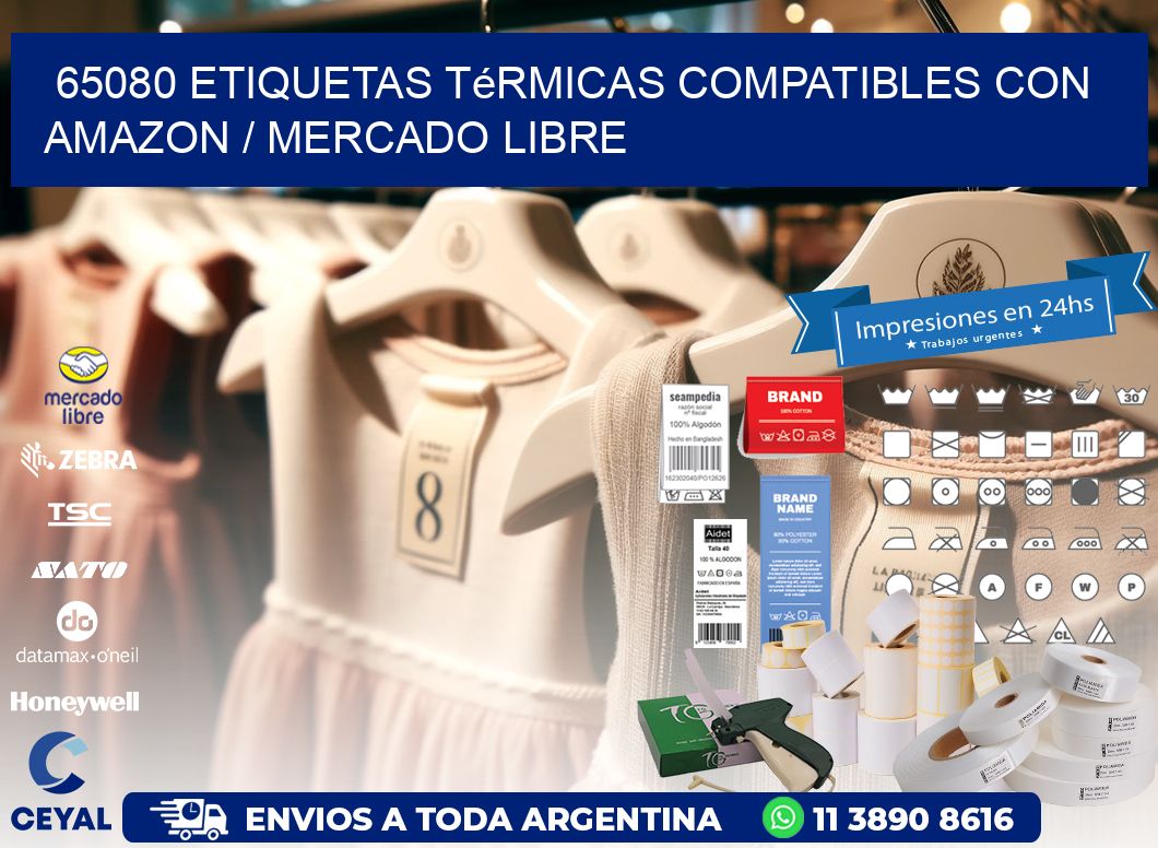 65080 etiquetas térmicas compatibles con Amazon / Mercado Libre
