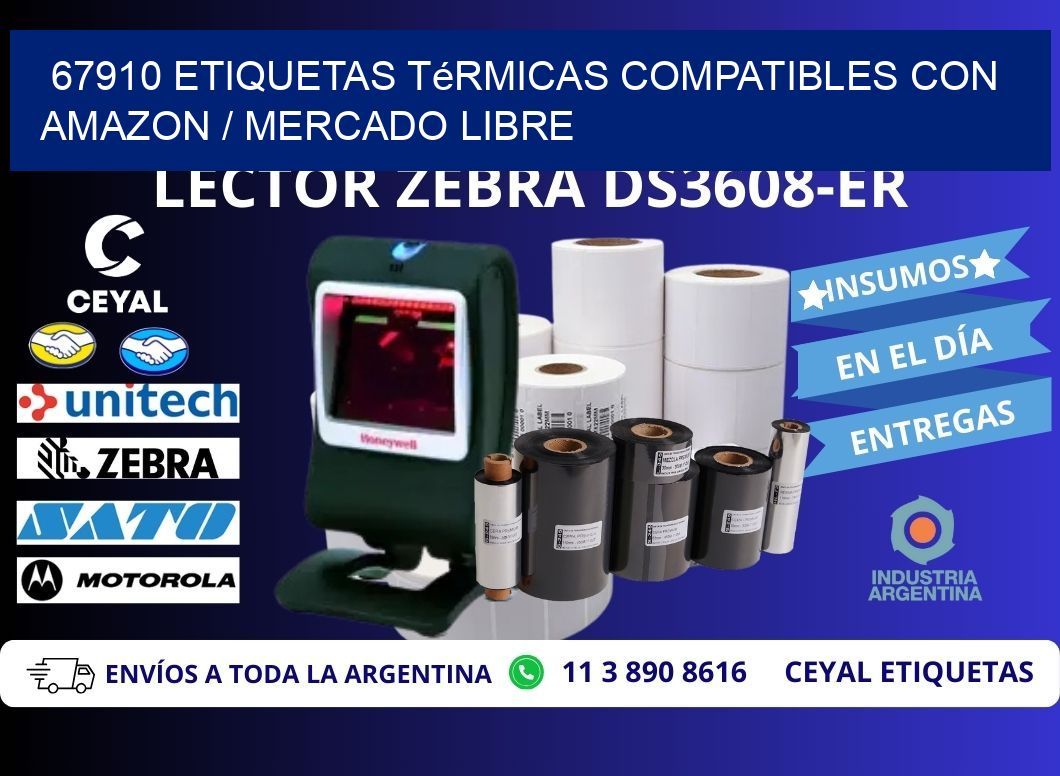67910 etiquetas térmicas compatibles con Amazon / Mercado Libre