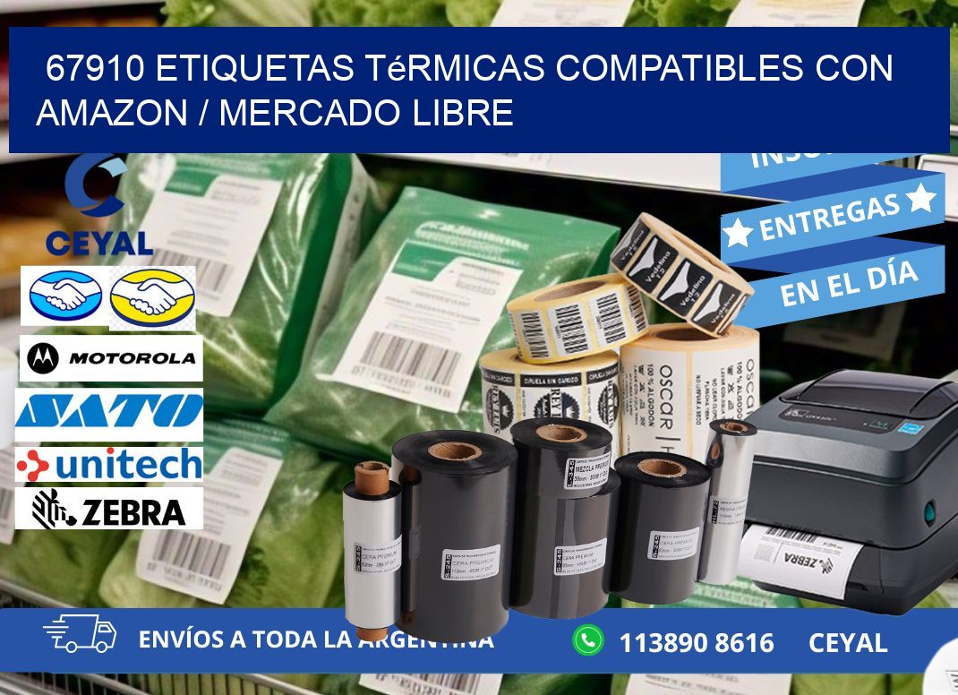67910 etiquetas térmicas compatibles con Amazon / Mercado Libre